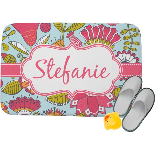 Custom Wild Flowers Memory Foam Bath Mat (Personalized)