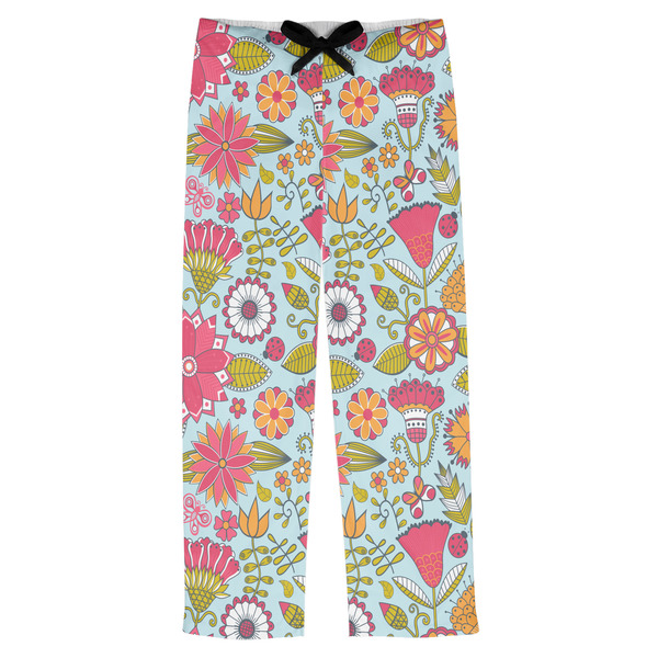 Custom Wild Flowers Mens Pajama Pants - XS