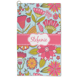 Wild Flowers Microfiber Golf Towel - Large (Personalized)