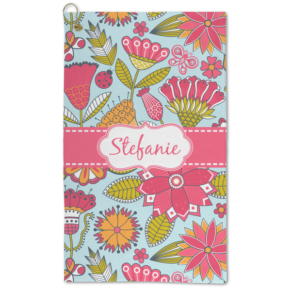Custom Wild Flowers Microfiber Golf Towel (Personalized)