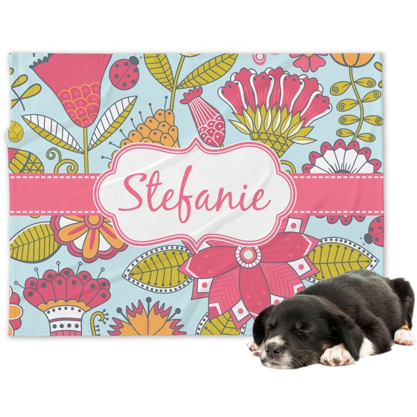 Custom Wild Flowers Dog Blanket - Regular (Personalized)