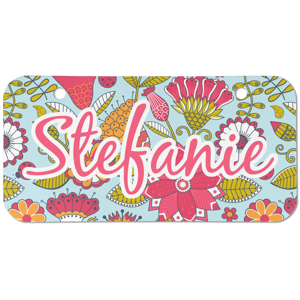 Custom Wild Flowers Mini/Bicycle License Plate (2 Holes) (Personalized)