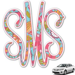 Wild Flowers Monogram Car Decal (Personalized)