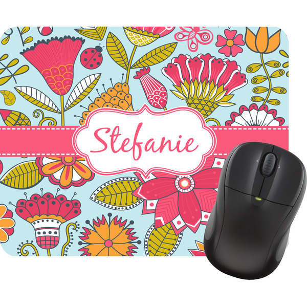 Custom Wild Flowers Rectangular Mouse Pad (Personalized)