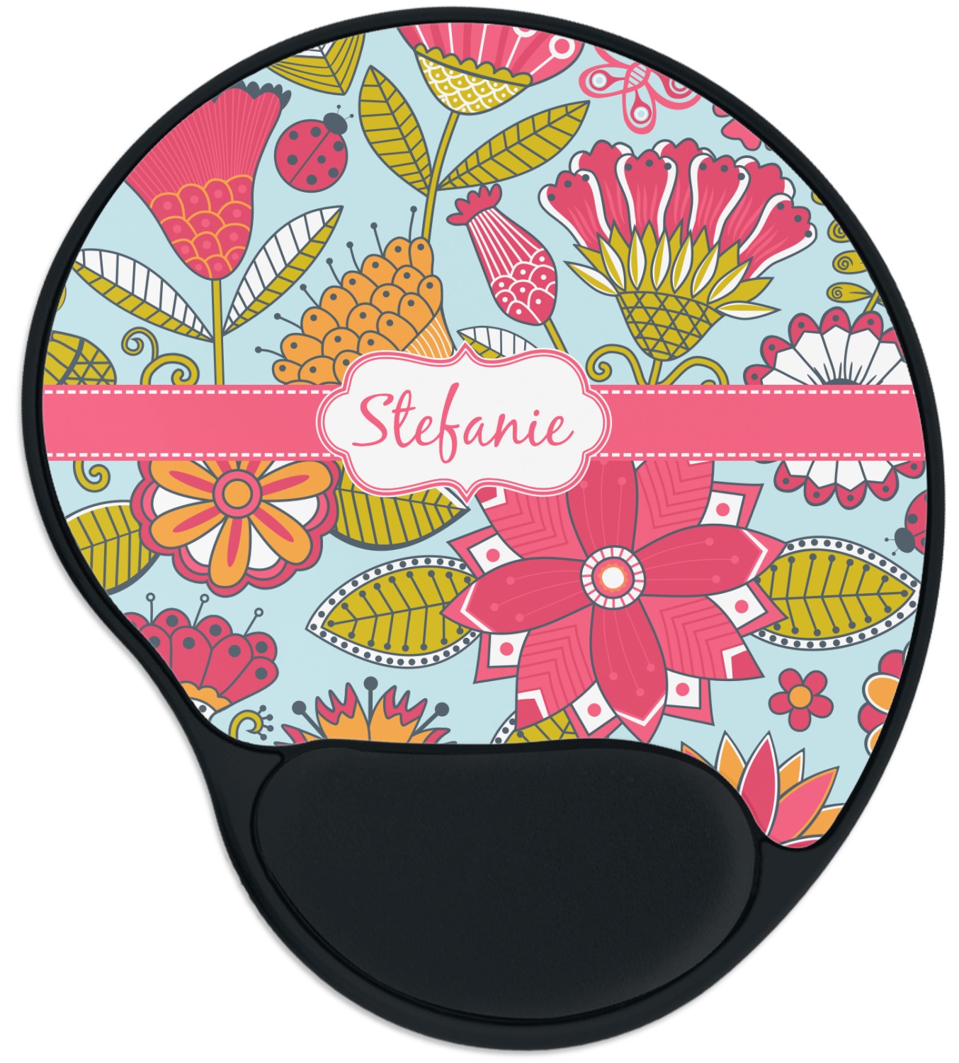 Custom Wild Flowers Mouse Pad with Wrist Support YouCustomizeIt