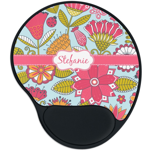 Custom Wild Flowers Mouse Pad with Wrist Support