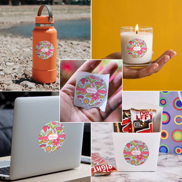 Wild Flowers Multipurpose Round Labels - In Context