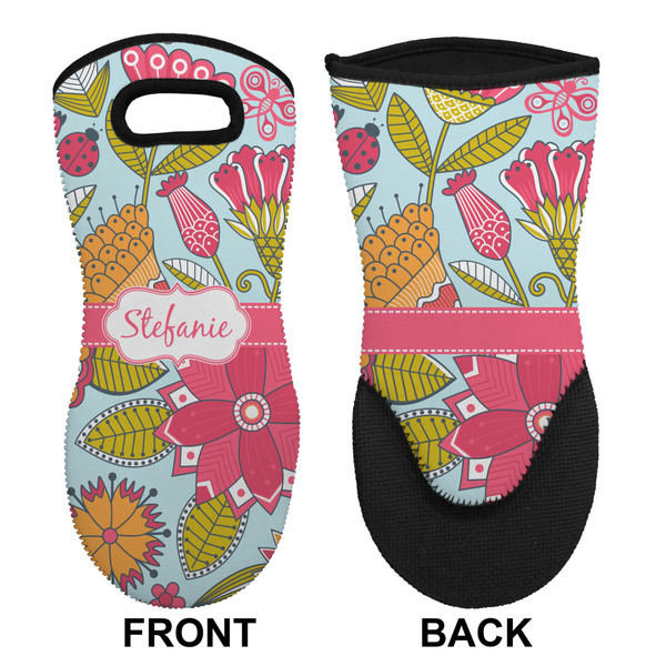 Wild Flowers Neoprene Oven Mitt (Front & Back)