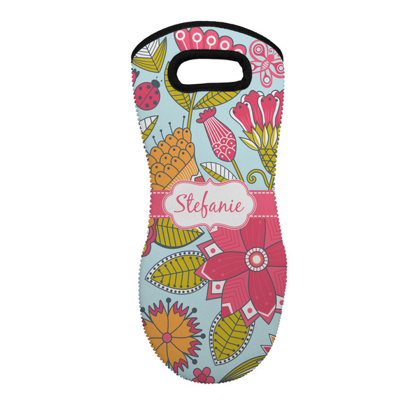 Custom Wild Flowers Neoprene Oven Mitt - Single w/ Name or Text