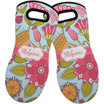 Wild Flowers Neoprene Oven Mitts - Set of 2 w/ Name or Text