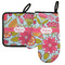 Wild Flowers Left Oven Mitt & Pot Holder Set w/ Name or Text