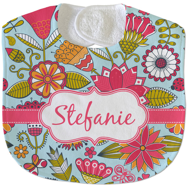 Wild Flowers New Baby Bib - Closed and Folded