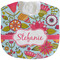 Wild Flowers Velour Baby Bib w/ Name or Text