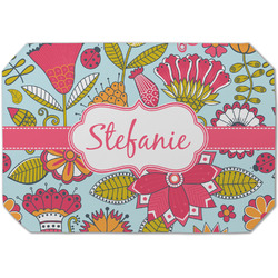 Wild Flowers Dining Table Mat - Octagon (Single-Sided) w/ Name or Text