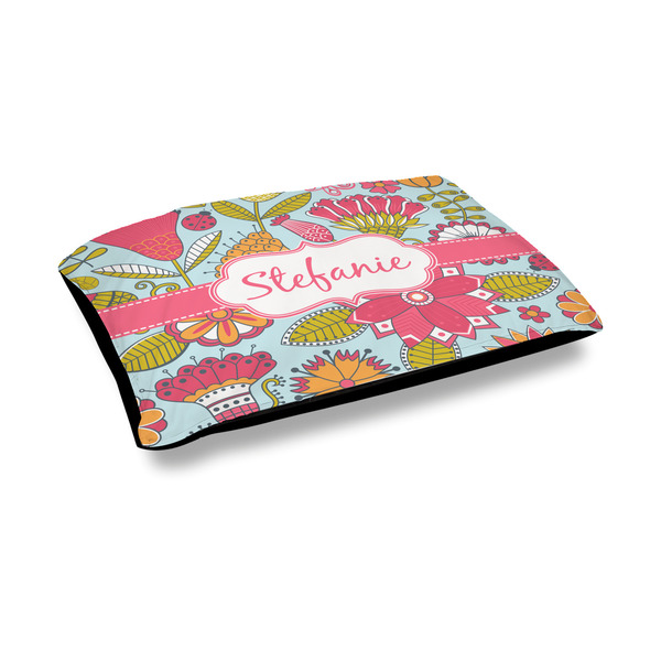 Custom Wild Flowers Outdoor Dog Bed - Medium (Personalized)