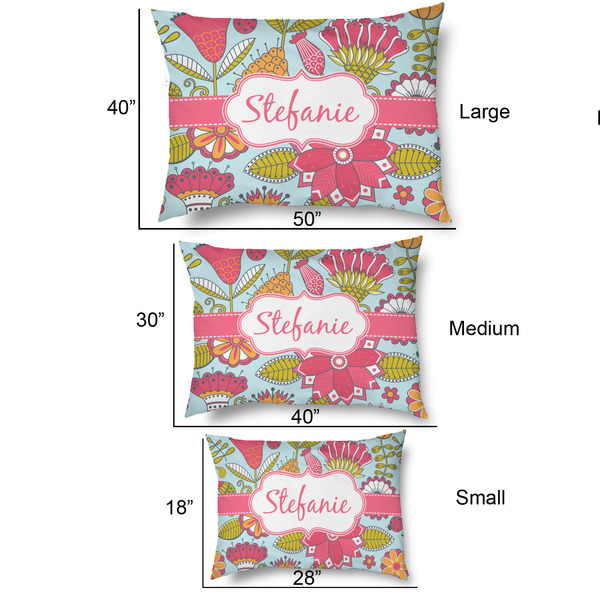 Wild Flowers Outdoor Dog Beds - SIZE CHART