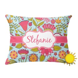 Wild Flowers Outdoor Throw Pillow (Rectangular) (Personalized)