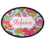 Wild Flowers Iron On Oval Patch w/ Name or Text