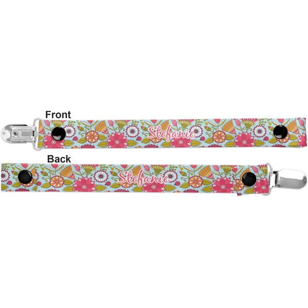Wild Flowers Pacifier Clip - Front and Back