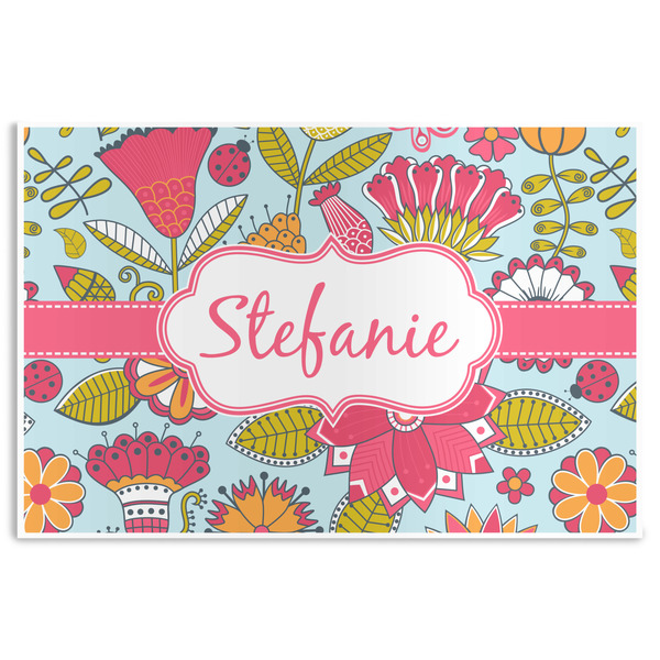 Custom Wild Flowers Disposable Paper Placemats (Personalized)