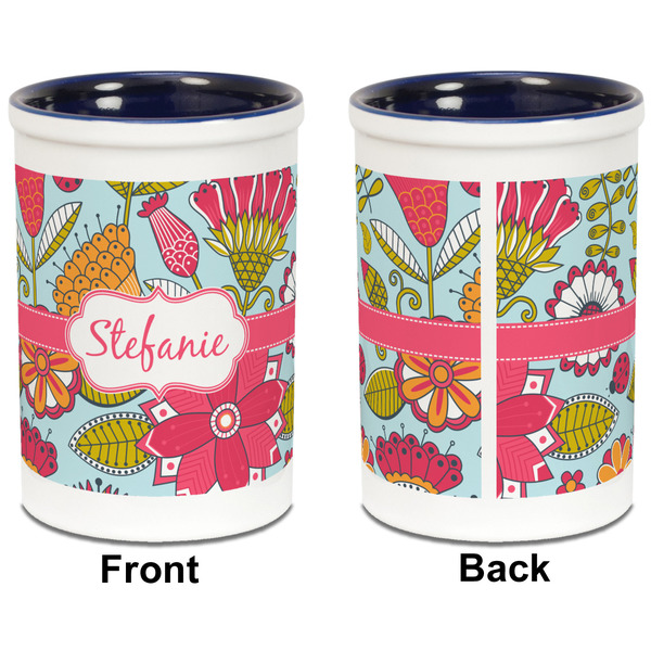 Wild Flowers Pencil Holder - Blue - approval