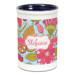 Wild Flowers Ceramic Pencil Holders - Blue