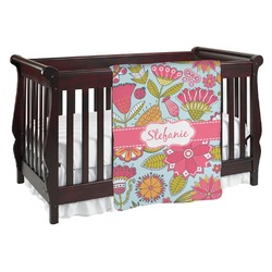 Wild Flowers Baby Blanket (Double Sided) (Personalized)