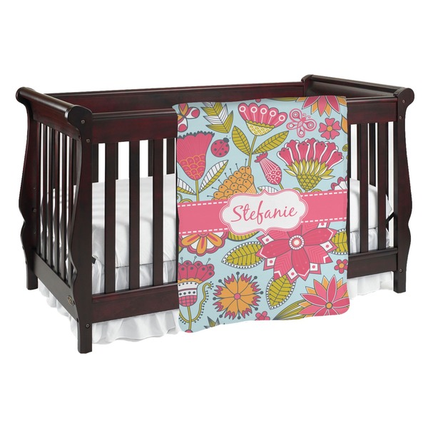 Custom Wild Flowers Baby Blanket (Personalized)