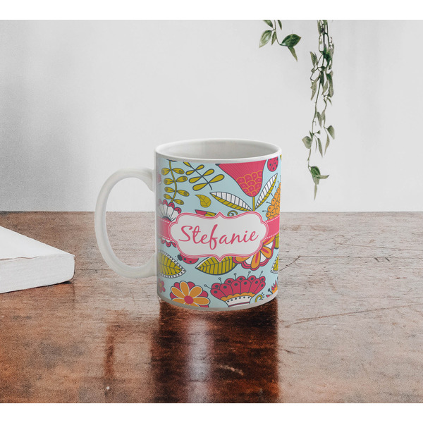 Wild Flowers Personalized Coffee Mug - Lifestyle