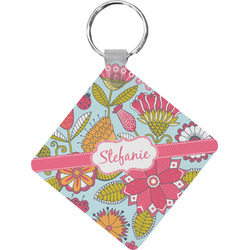 Wild Flowers Diamond Plastic Keychain w/ Name or Text