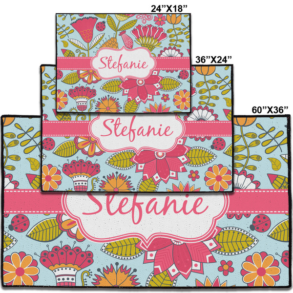 Wild Flowers Personalized Door Mat - Group Parent IMF