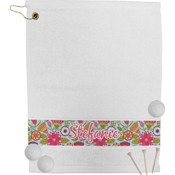 Custom Wild Flowers Golf Bag Towel (Personalized)