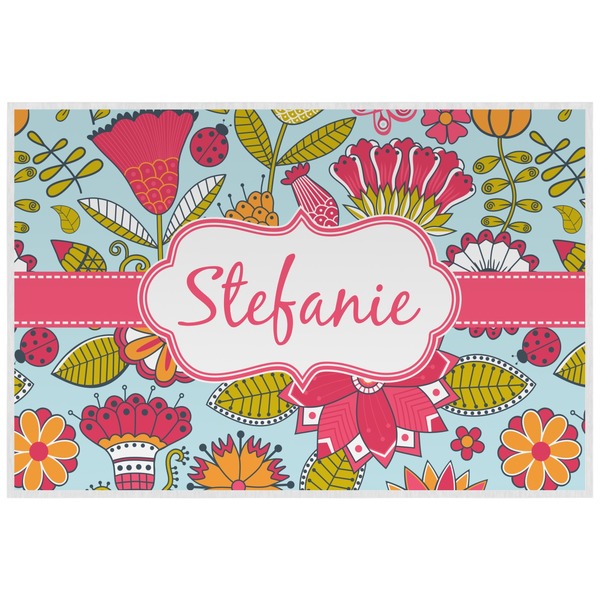 Custom Wild Flowers Laminated Placemat w/ Name or Text