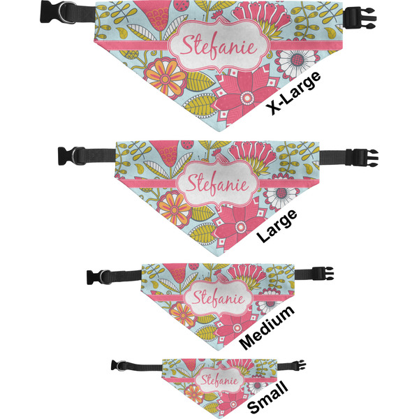 Wild Flowers Pet Bandana Sizes