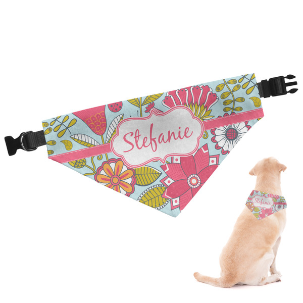 Custom Wild Flowers Dog Bandana - Small (Personalized)