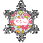 Wild Flowers Vintage Snowflake Ornament (Personalized)