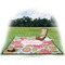 Wild Flowers Picnic Blanket - with Basket Hat and Book - in Use