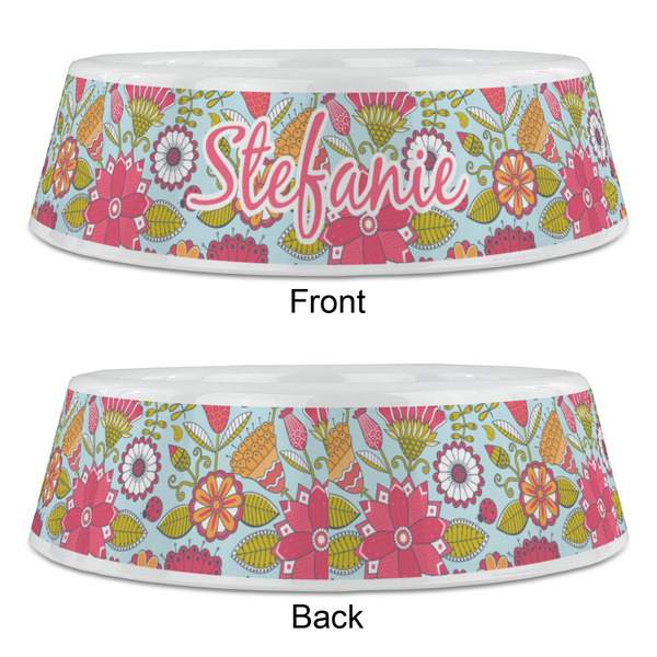 Wild Flowers Plastic Pet Bowls - Large - APPROVAL