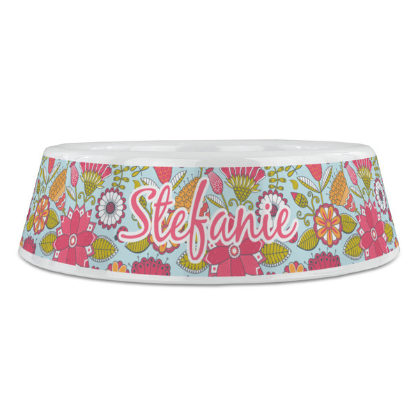 Wild Flowers Plastic Pet Bowls - Large - FRONT