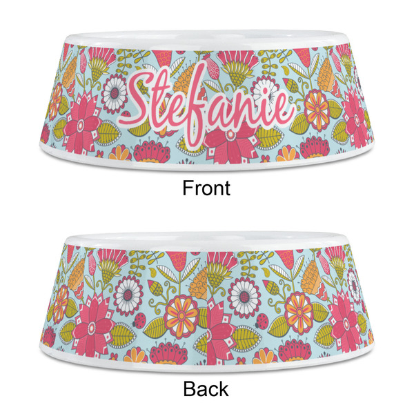 Wild Flowers Plastic Pet Bowls - Medium - APPROVAL