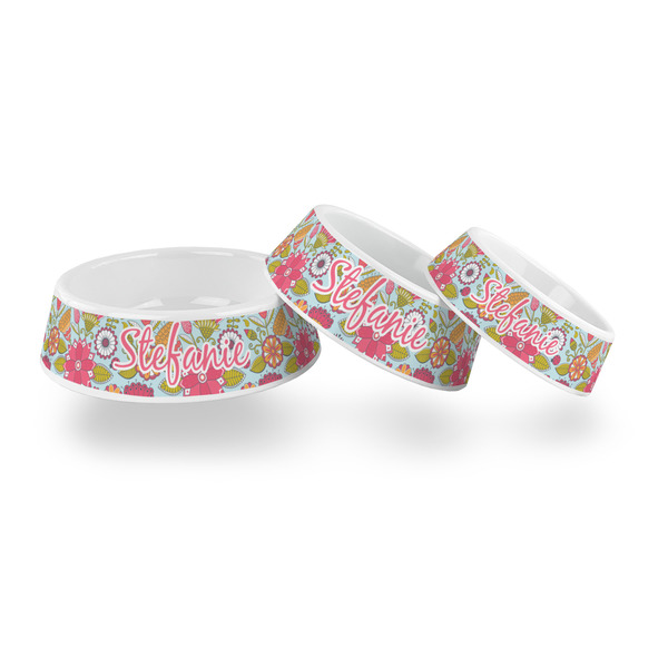 Wild Flowers Plastic Pet Bowls - PARENT MAIN