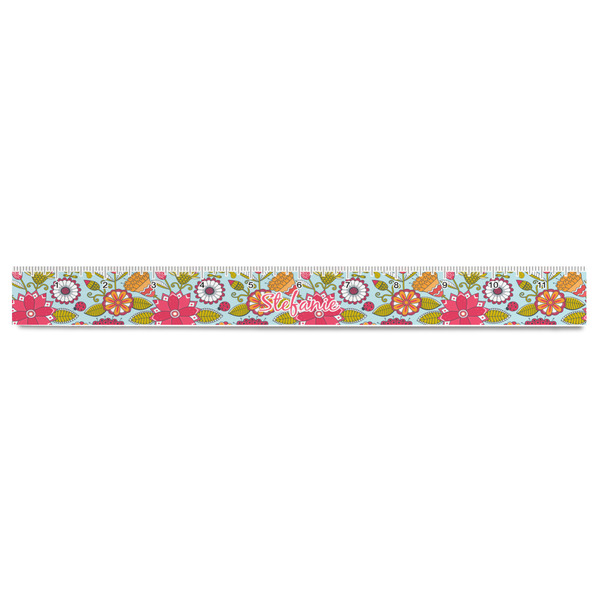 Wild Flowers Plastic Ruler - 12" - FRONT
