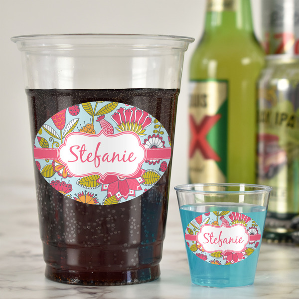 Wild Flowers Plastic Shot Glasses - In Context