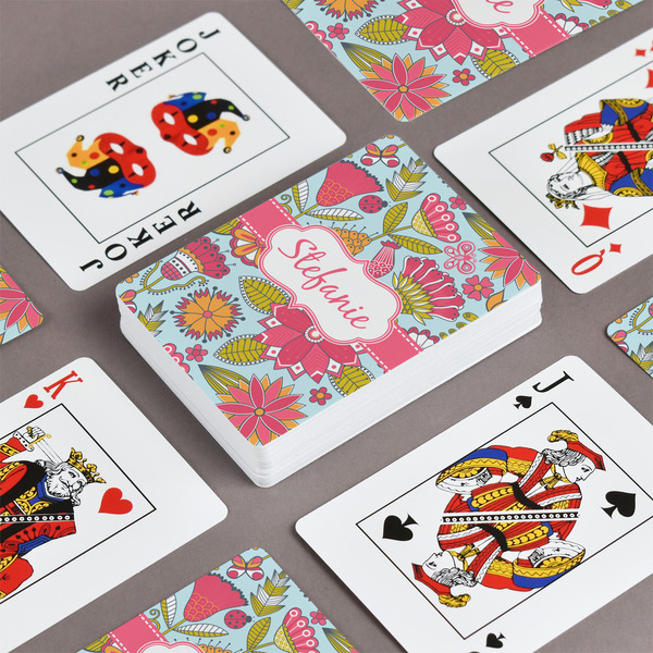Wild Flowers Playing Cards - Front & Back View
