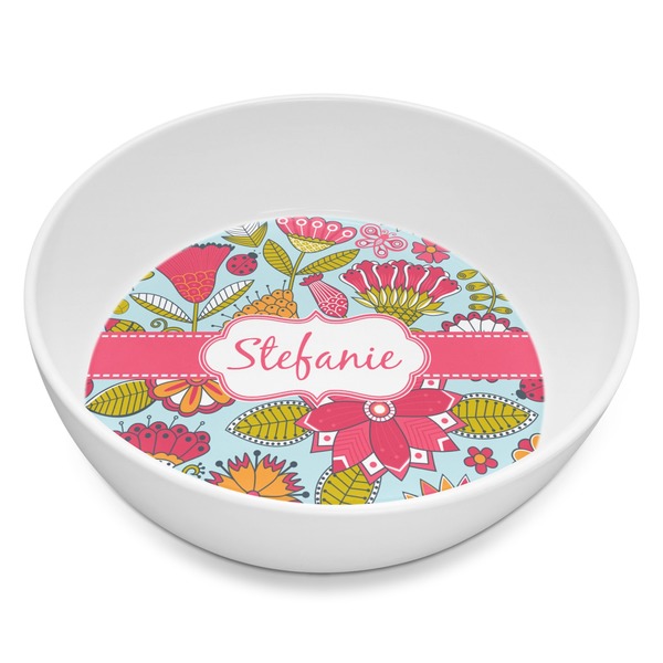 Custom Wild Flowers Melamine Bowl - 8 oz (Personalized)
