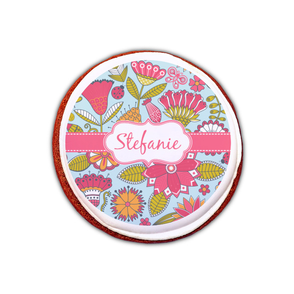 Wild Flowers Printed Icing Circle - XSmall - On Cookie