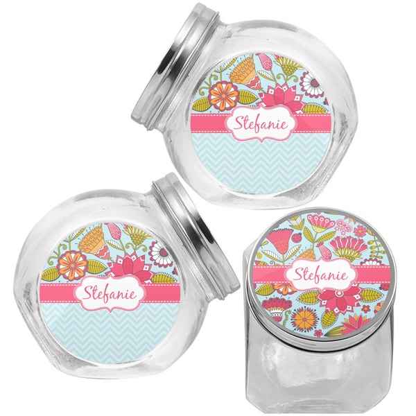 Wild Flowers Puppy Treat Jar - Top Left Right