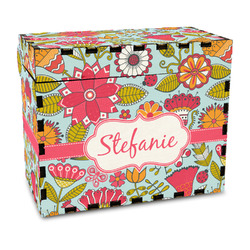 Wild Flowers Wood Recipe Box - Full Color Print (Personalized)