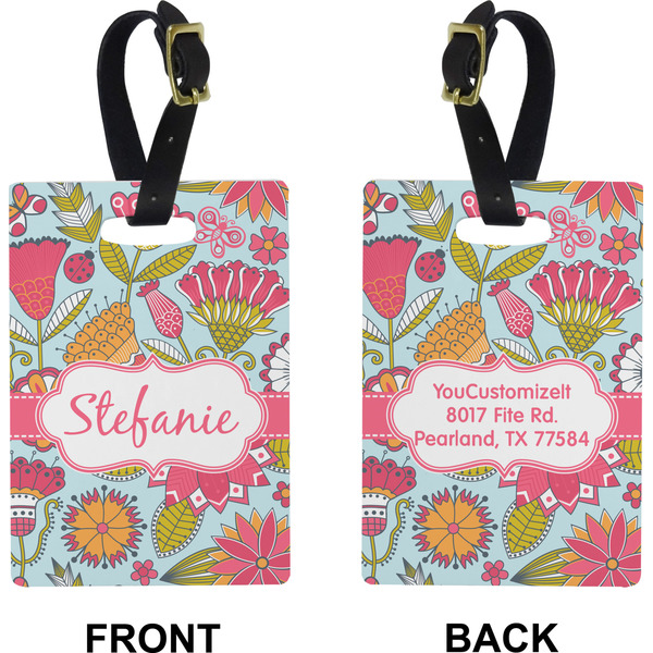 Wild Flowers Rectangle Luggage Tag (Front + Back)