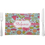 Wild Flowers Rectangular Glass Lunch / Dinner Plate - Single or Set (Personalized)